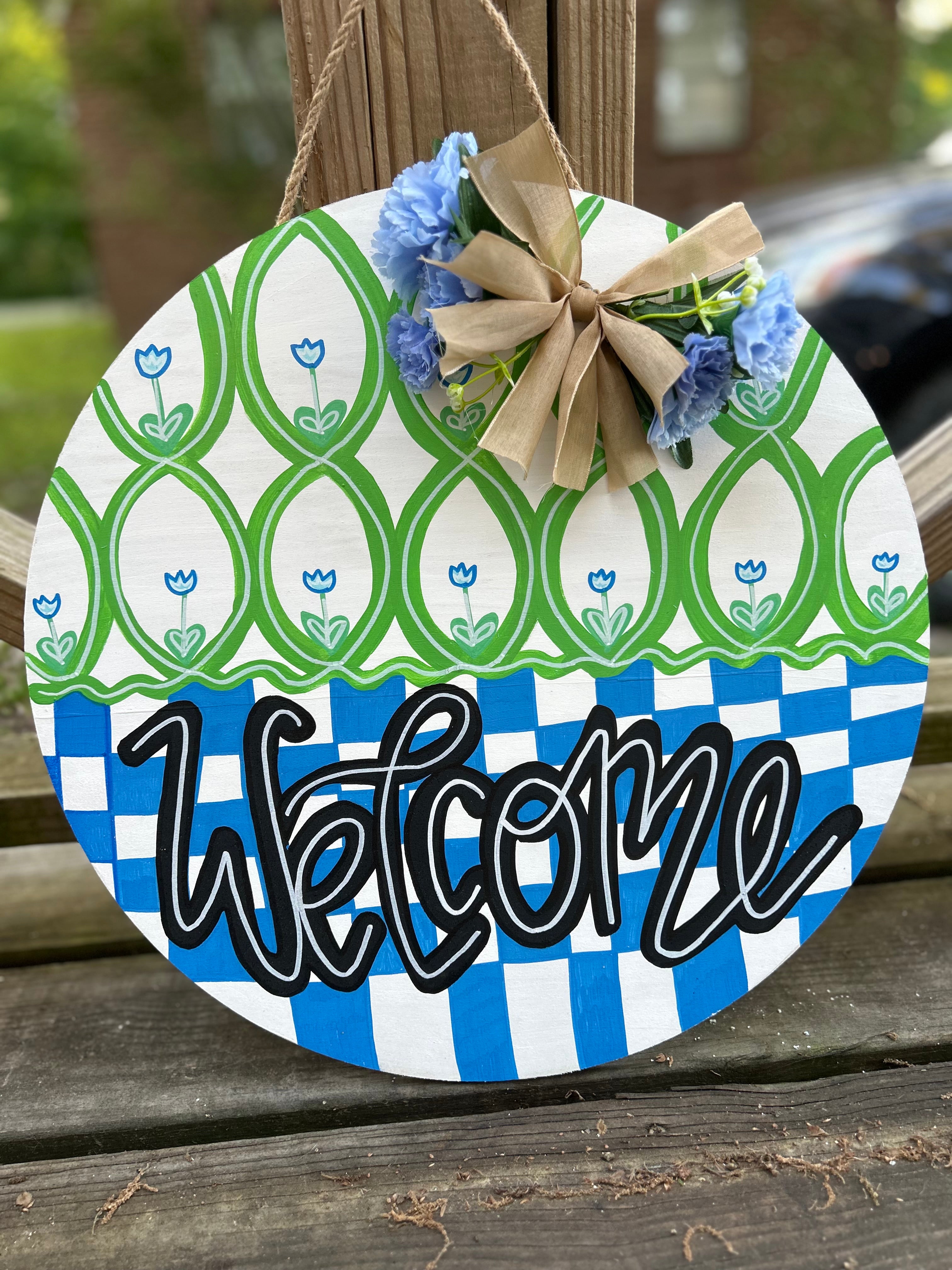Custom Checkered Door Sign